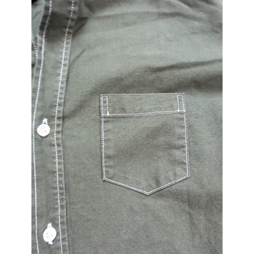 Frank‎ & Eileen Mary Shirt Dress Womens XS Olive Green USA Made 100% Cotton - Picture 3 of 7